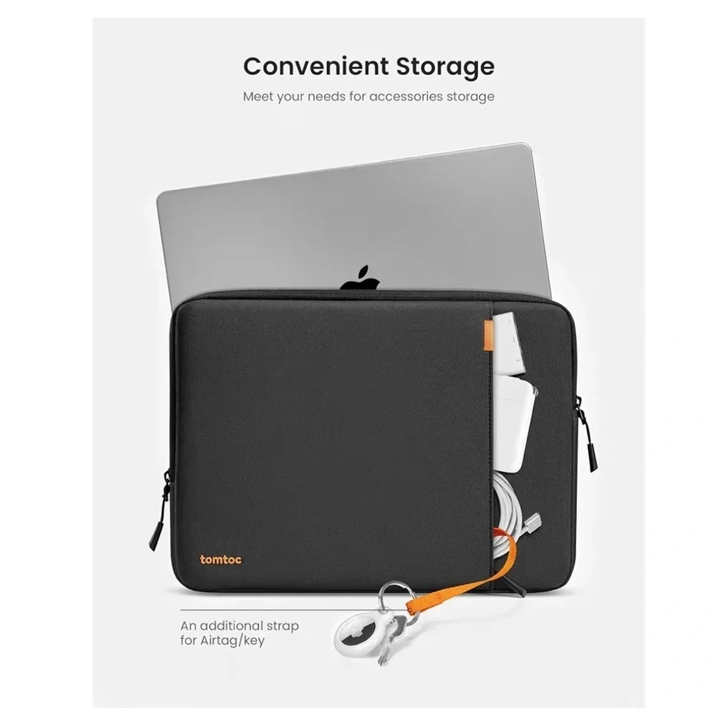Like new! Tomtoc tomtoc 360° Protective Laptop Sleeve for 17” - Black Nylon